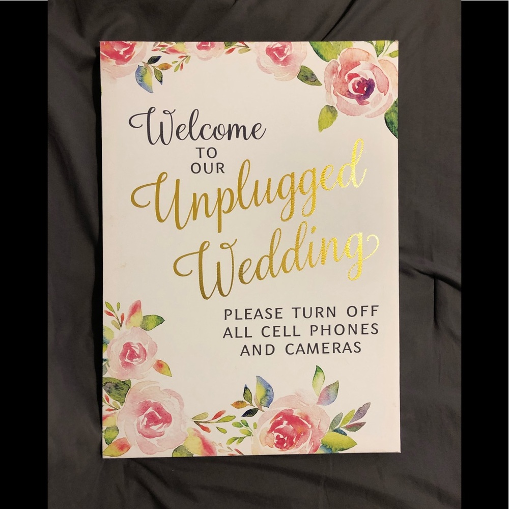 Unplugged wedding ceremony sign
